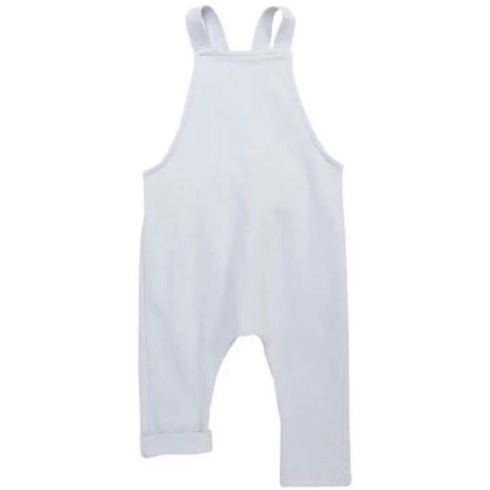 Nordstrom Grow With Me Adjustable Organic Cotton Gray Overalls Boy’s Size S - Picture 2 of 8